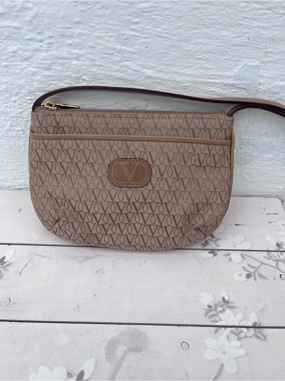 Valentino Garavani Brown Beige Monogram Crossbody Bag - Picture 2 of 11